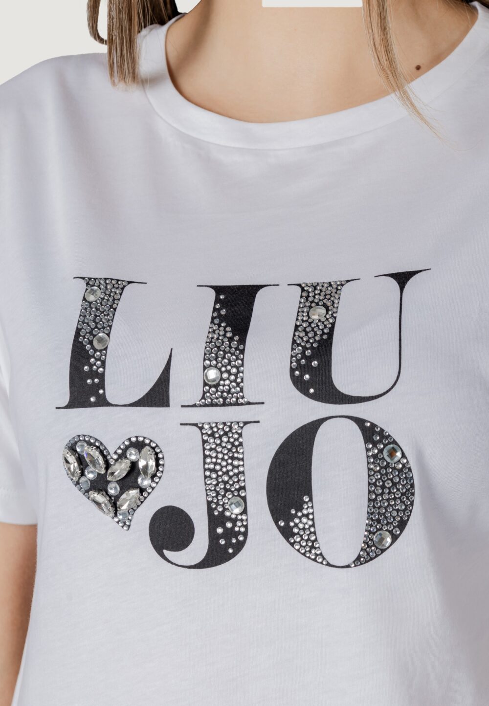 T-shirt Liu-Jo ECS MODA M/C Bianco - Nero - Foto 5