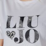 T-shirt Liu-Jo ECS MODA M/C Bianco - Nero - Foto 5