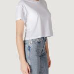 T-shirt Only Onlbolette Life S/S Lace Mix Top Jrs Bianco - Foto 3