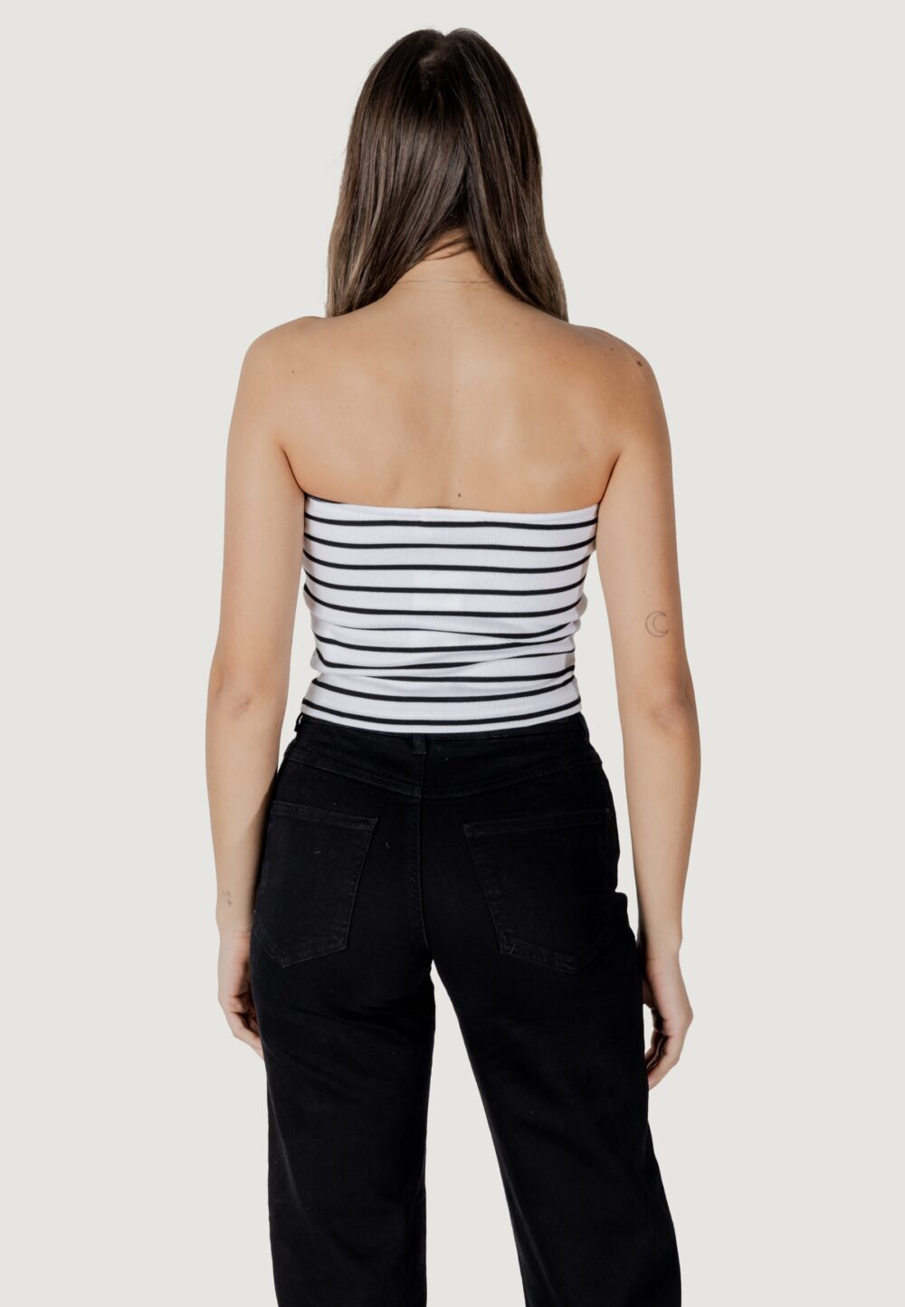 Top Calvin Klein Jeans WOVEN LABEL RIB Bianco - Foto 5