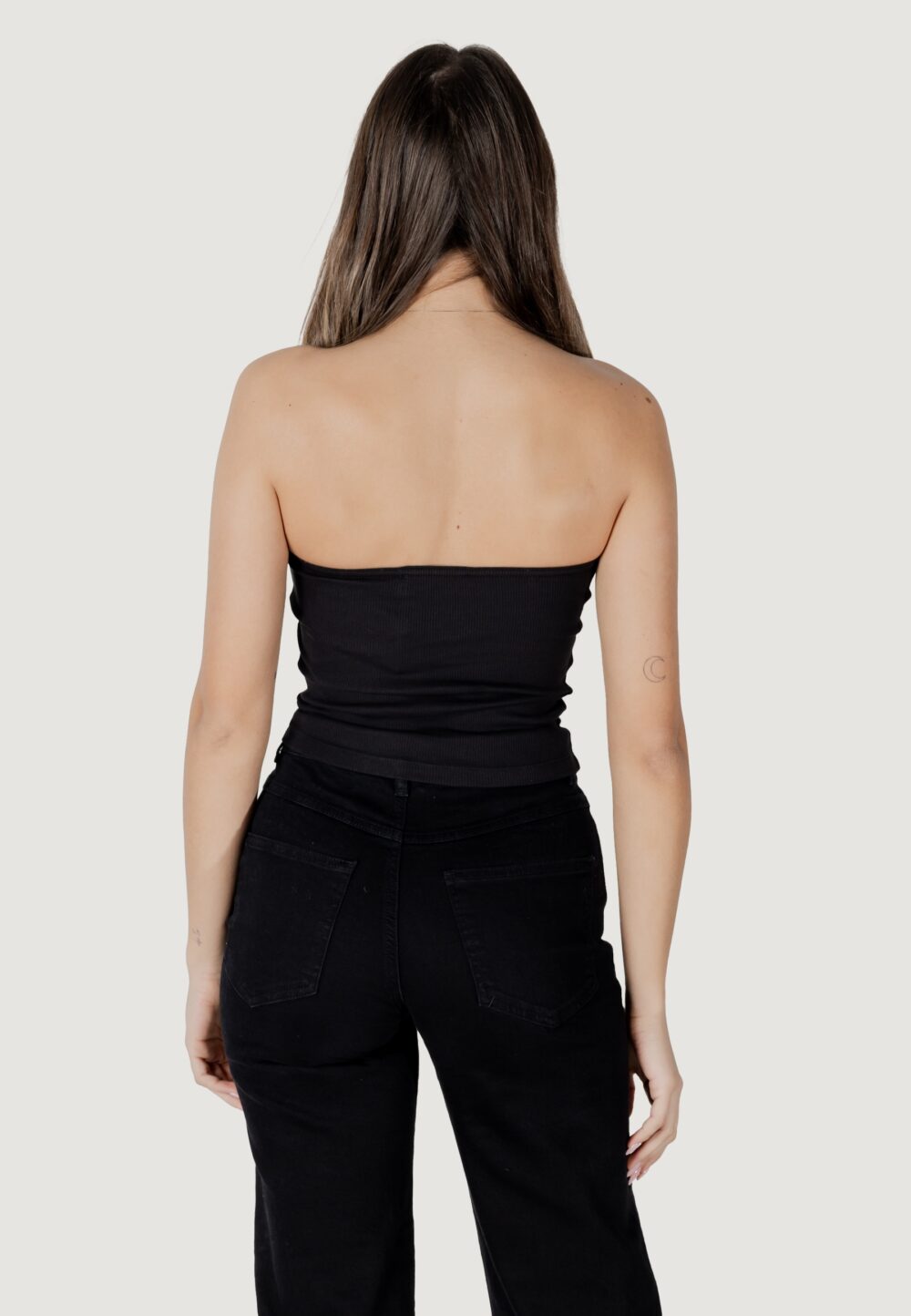 Top Calvin Klein Jeans WOVEN LABEL RIB Nero - Foto 4