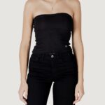 Top Calvin Klein Jeans WOVEN LABEL RIB Nero - Foto 5