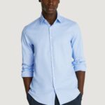 Camicia manica lunga Calvin Klein TONAL STRUCTURE Blu Chiaro - Foto 1