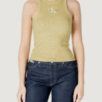 Canotta Calvin Klein Jeans MONOLOGO RIB TANK Giallo lime - Foto 1