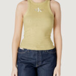 Canotta Calvin Klein Jeans MONOLOGO RIB TANK Giallo lime - Foto 5