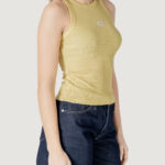 Canotta Calvin Klein Jeans WASHED WOVEN LABEL Giallo lime - Foto 3