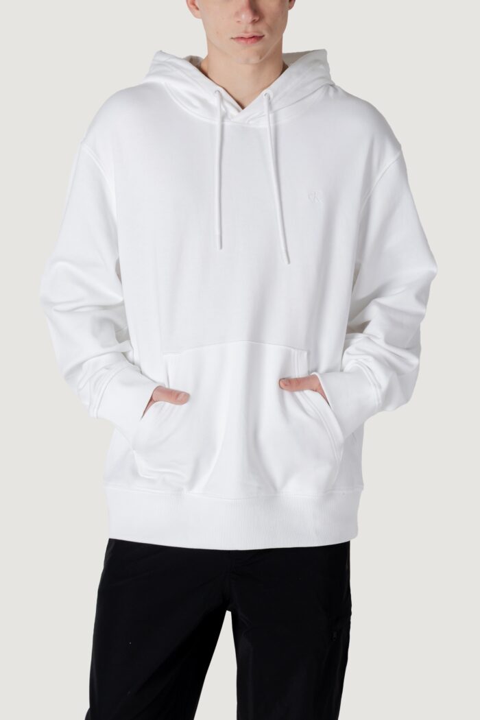 Felpa con cappuccio Calvin Klein Typeface Graphic Hoodie Bianco