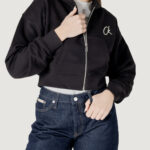 Felpa con cappuccio Calvin Klein Jeans EMBROIDERED CK ZIP T Nero - Foto 1