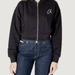 Felpa con cappuccio Calvin Klein Jeans EMBROIDERED CK ZIP T Nero - Foto 5