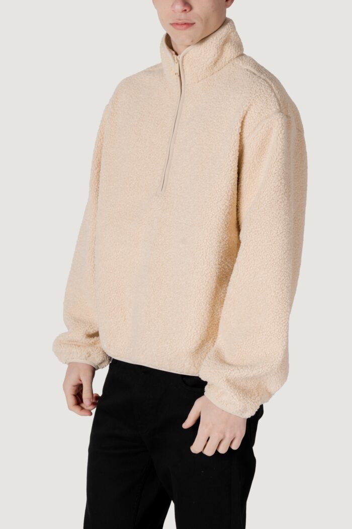 Giacchetto Calvin Klein HALF ZIP SHERPA Panna