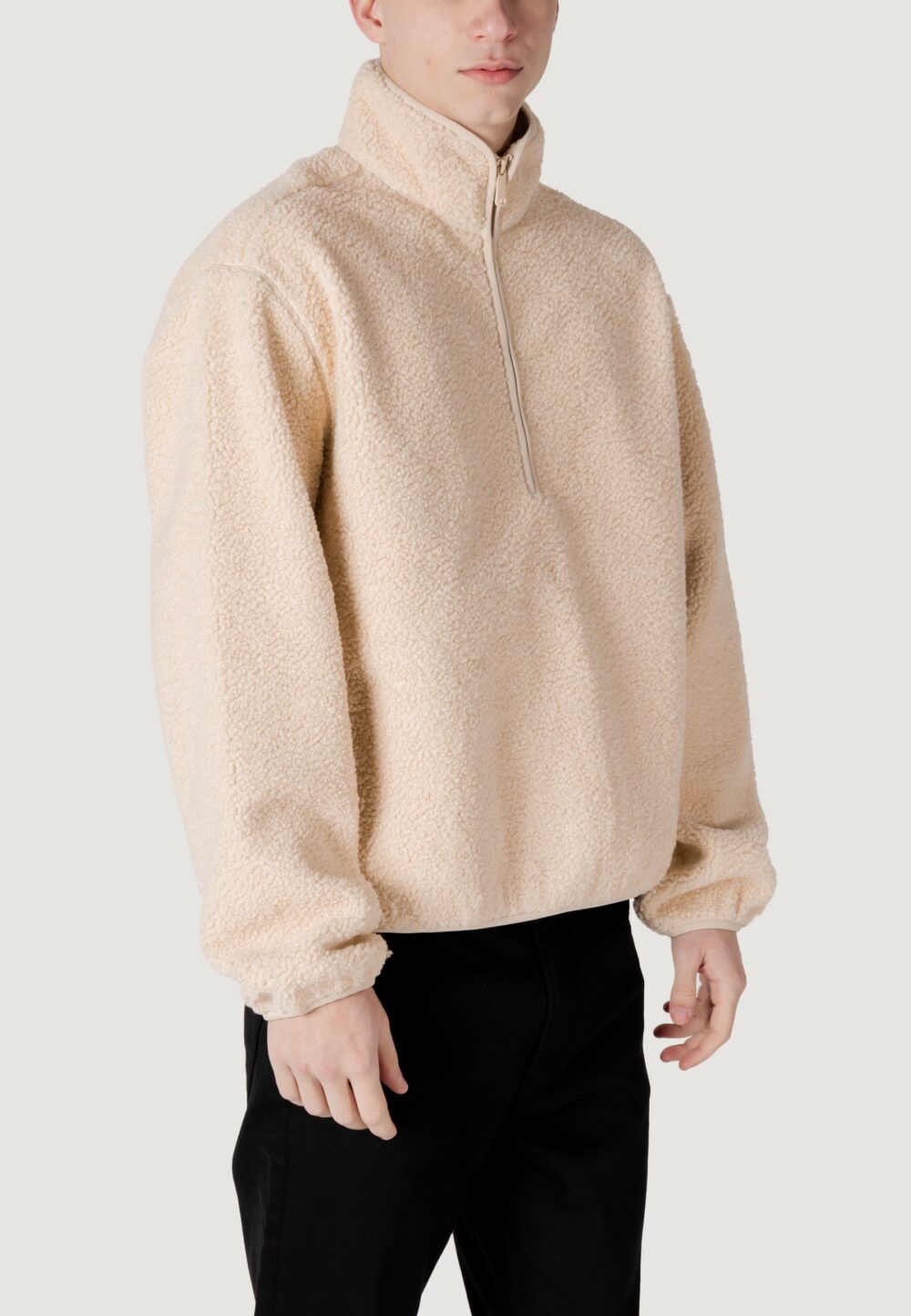 Giacchetto Calvin Klein Jeans HALF ZIP SHERPA Panna - Foto 3