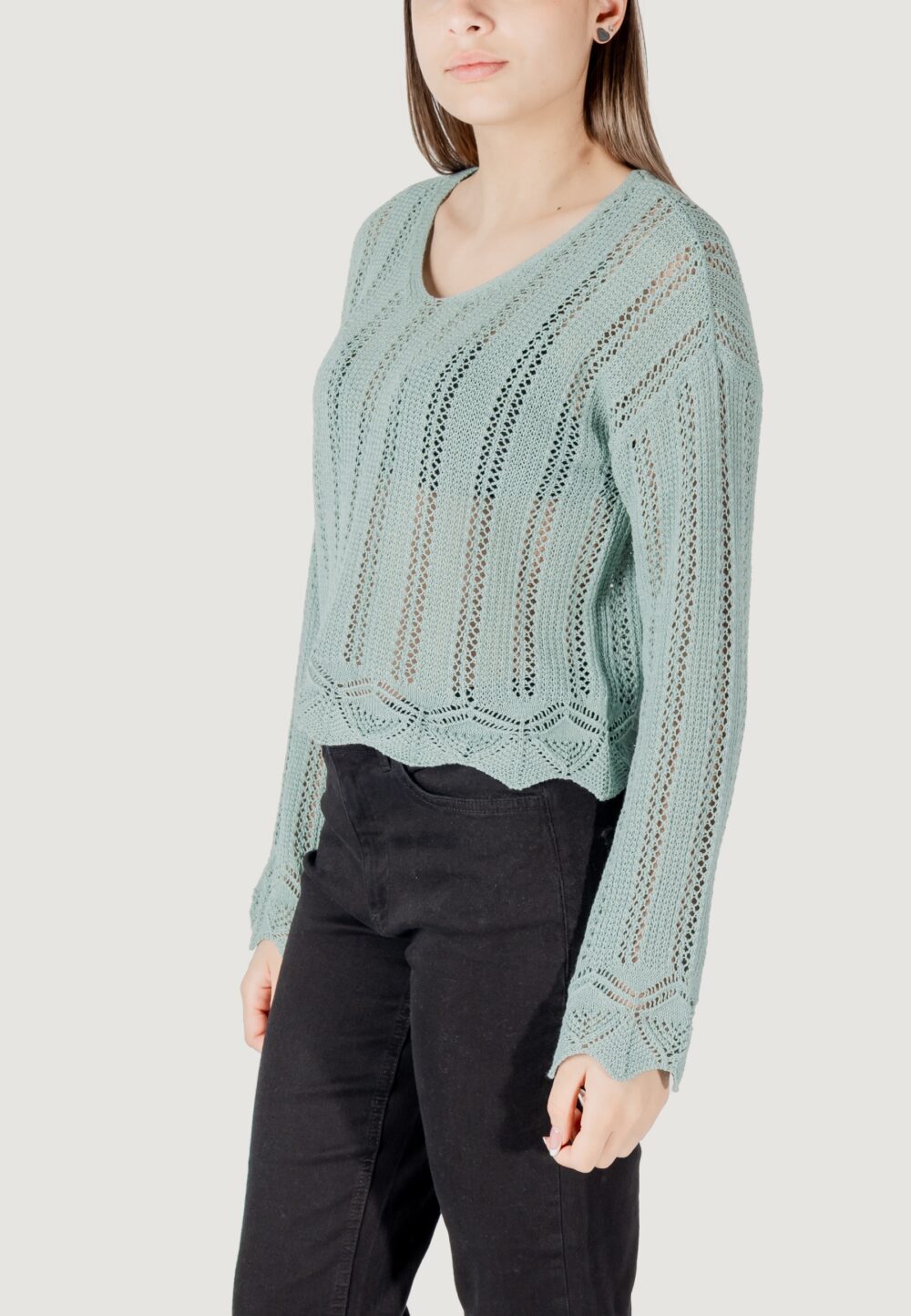 Maglia Only ONLELBA LIFE LS V-NECK CC KNT Tiffany - Foto 2