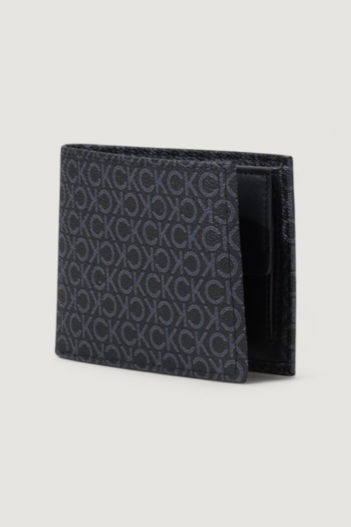 Portafoglio con portamonete Calvin Klein CLASSIC MONO TRIFOLD 10CC W/COIN Nero