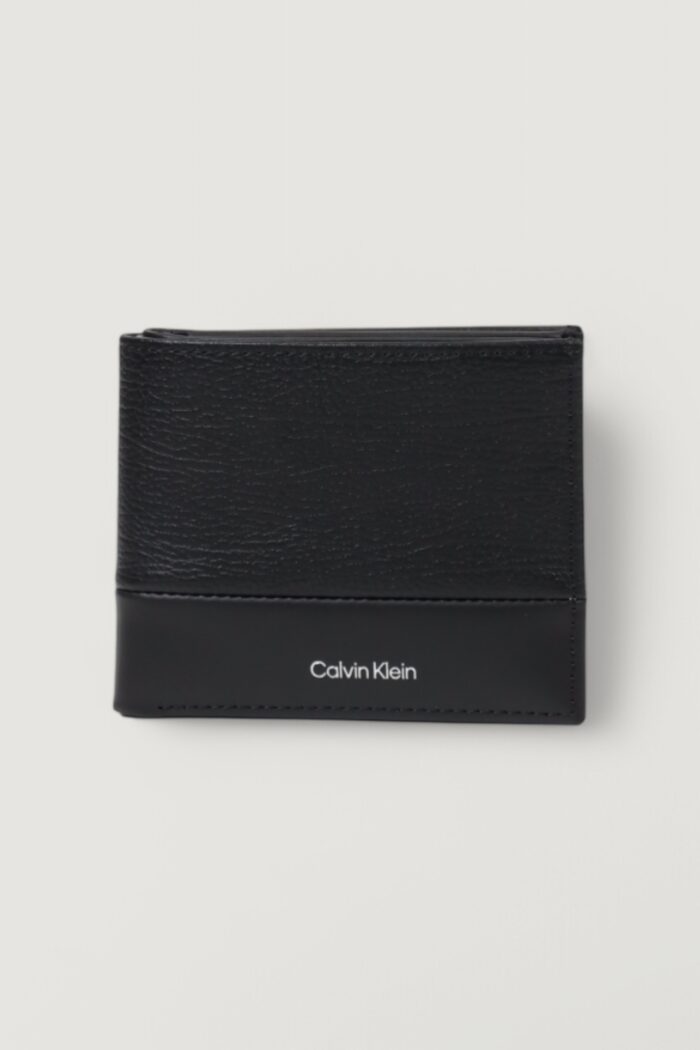 Portafoglio con portamonete Calvin Klein SUBTLE MIX BIFOLD 5CC W/COIN Nero