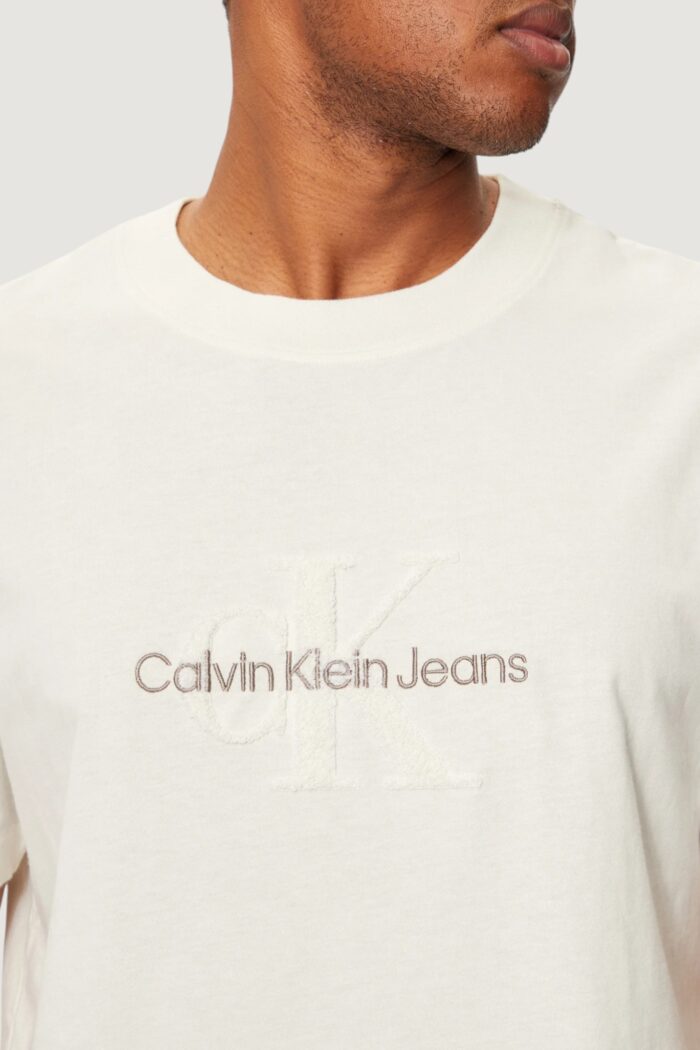 T-shirt Calvin Klein CHENILLE MONOLOGO TE Beige chiaro