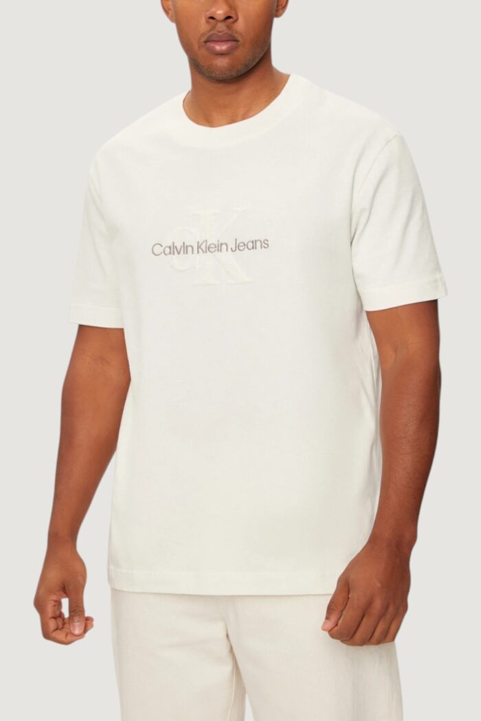 T-shirt Calvin Klein CHENILLE MONOLOGO TE Beige chiaro