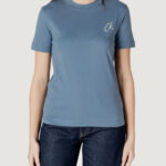 T-shirt Calvin Klein Jeans EMBROIDERED CK REGUL Blu - Foto 5