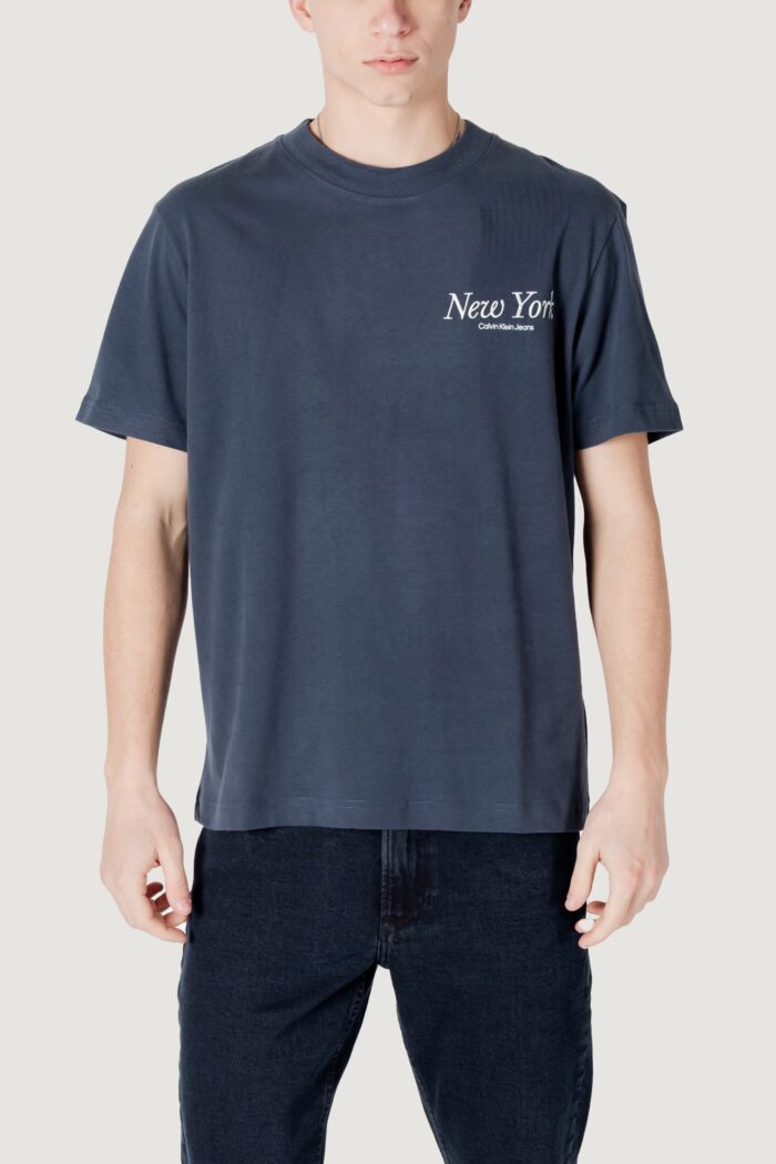 T-shirt Calvin Klein NEW YORK SCRIPT TEE Blue scuro