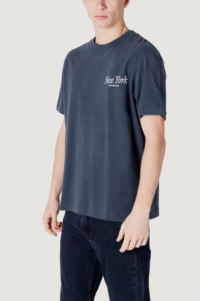 T-shirt Calvin Klein NEW YORK SCRIPT TEE Blue scuro