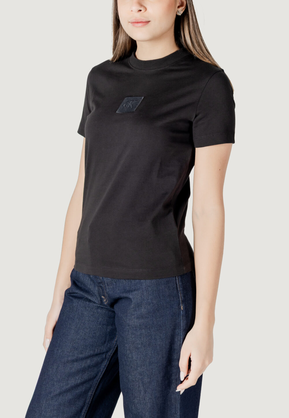 T-shirt Calvin Klein Jeans EMBROIDERED BOX REGU Nero - Foto 2