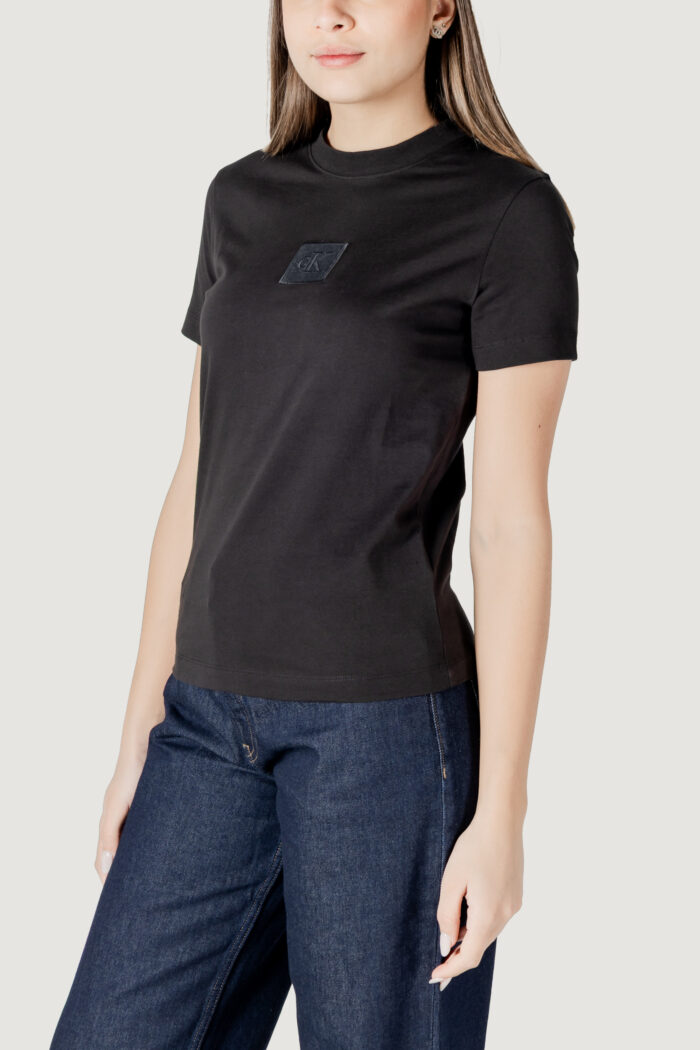 T-shirt Calvin Klein EMBROIDERED BOX REGU Nero