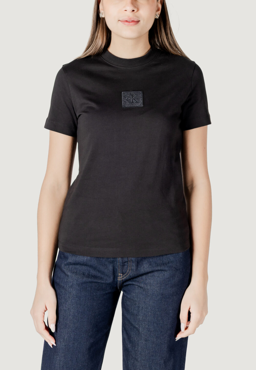 T-shirt Calvin Klein Jeans EMBROIDERED BOX REGU Nero - Foto 5