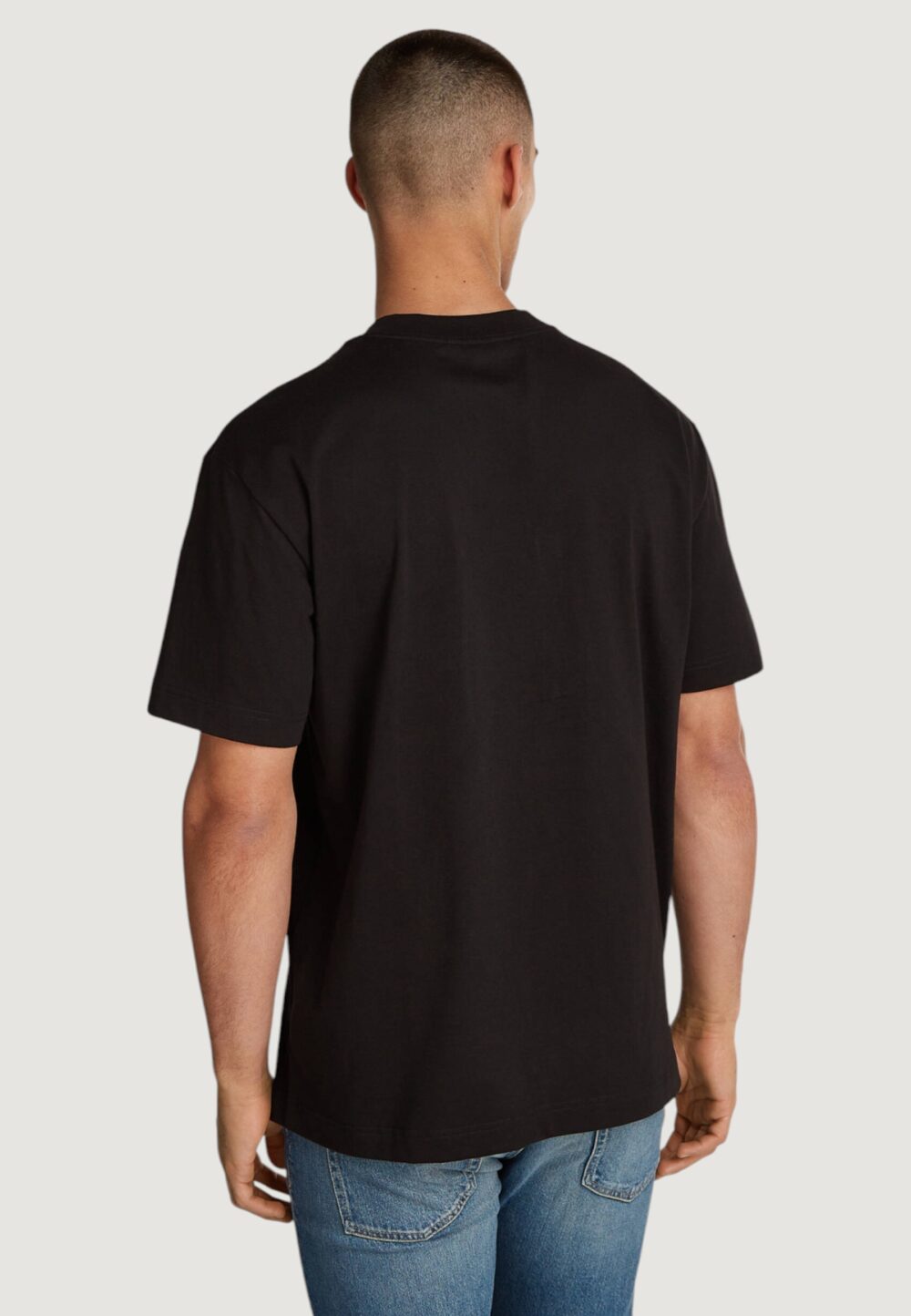 T-shirt Calvin Klein Jeans EMBROIDERED BOX TEE Nero - Foto 2