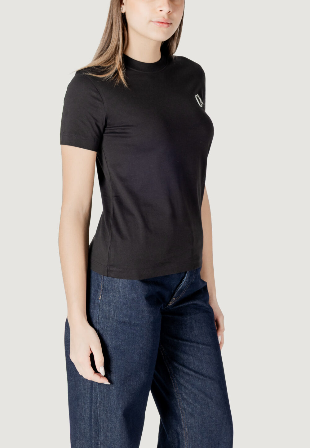 T-shirt Calvin Klein Jeans EMBROIDERED CK REGUL Nero - Foto 3