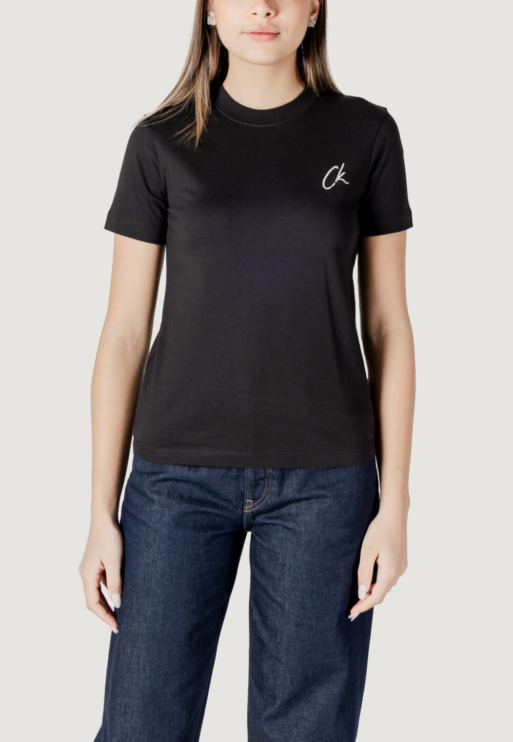 T-shirt Calvin Klein Jeans EMBROIDERED CK REGUL Nero - Foto 5