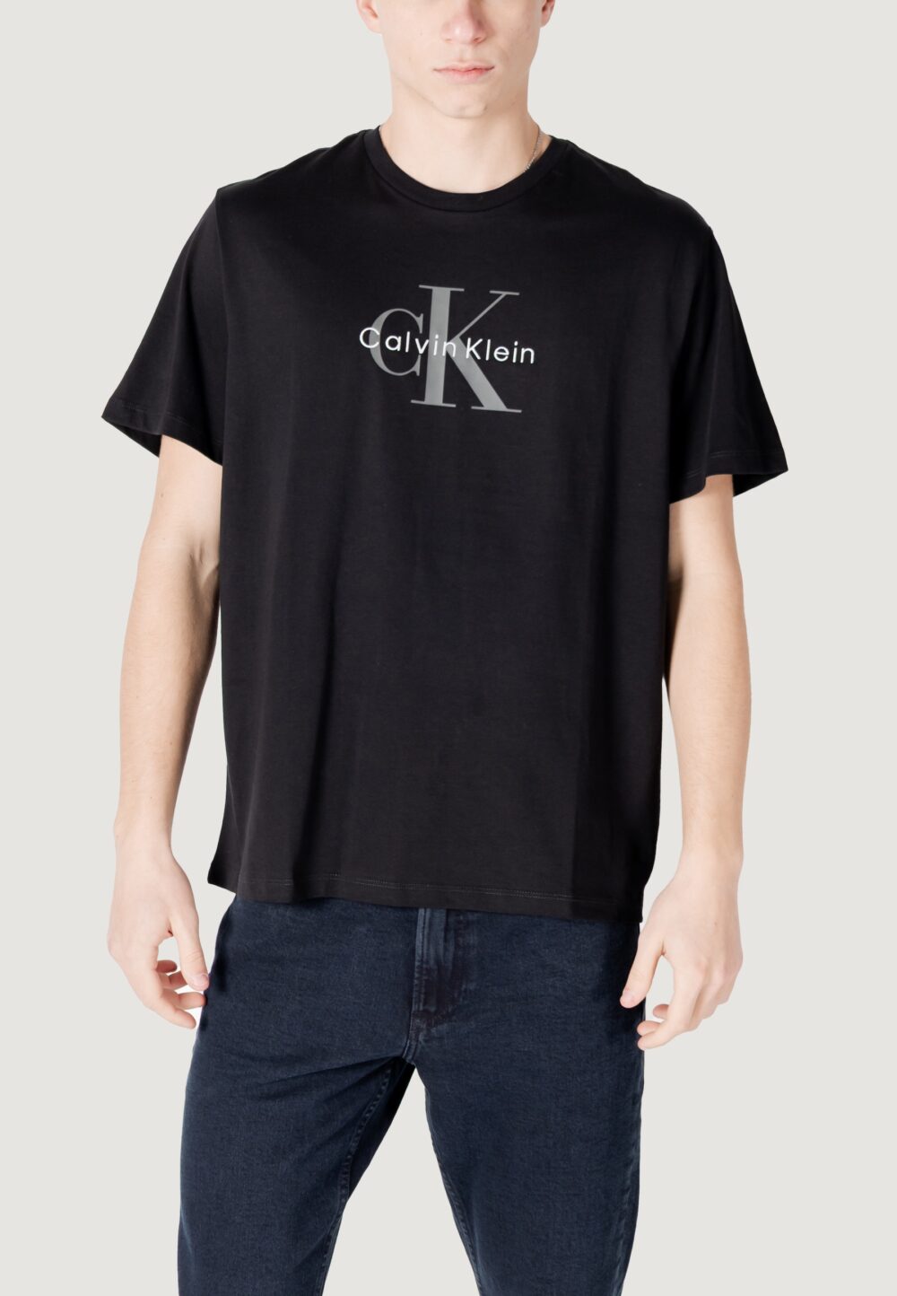 T-shirt Calvin Klein Jeans SS HERO MONOLOGO TEE Nero - Foto 1