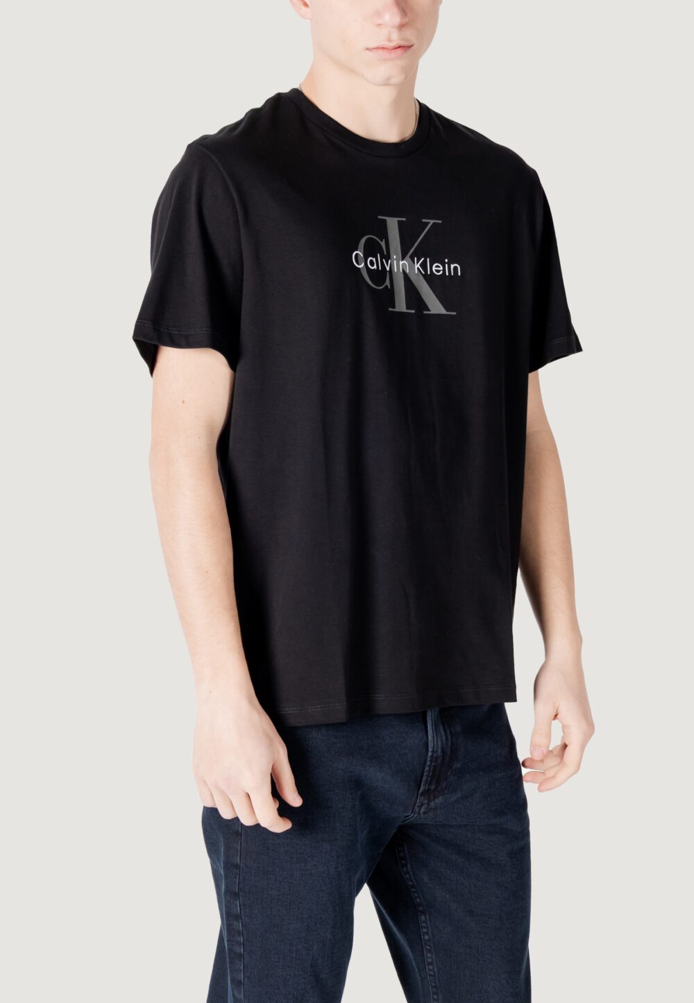 T-shirt Calvin Klein Jeans SS HERO MONOLOGO TEE Nero - Foto 3