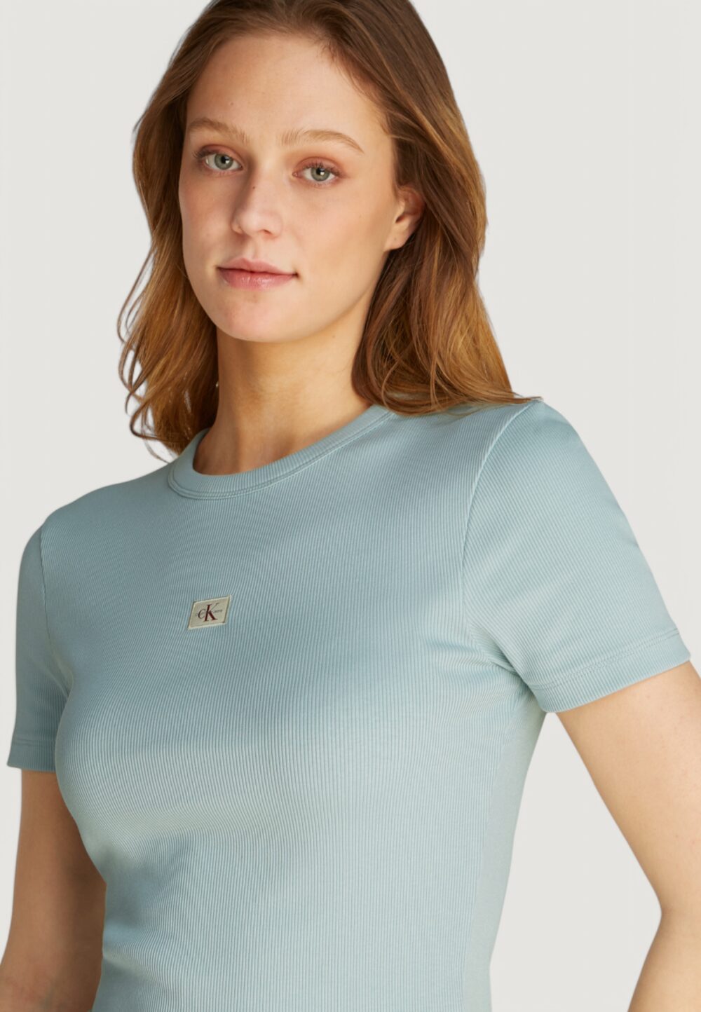 T-shirt Calvin Klein Jeans WOVEN LABEL RIB Tiffany - Foto 2