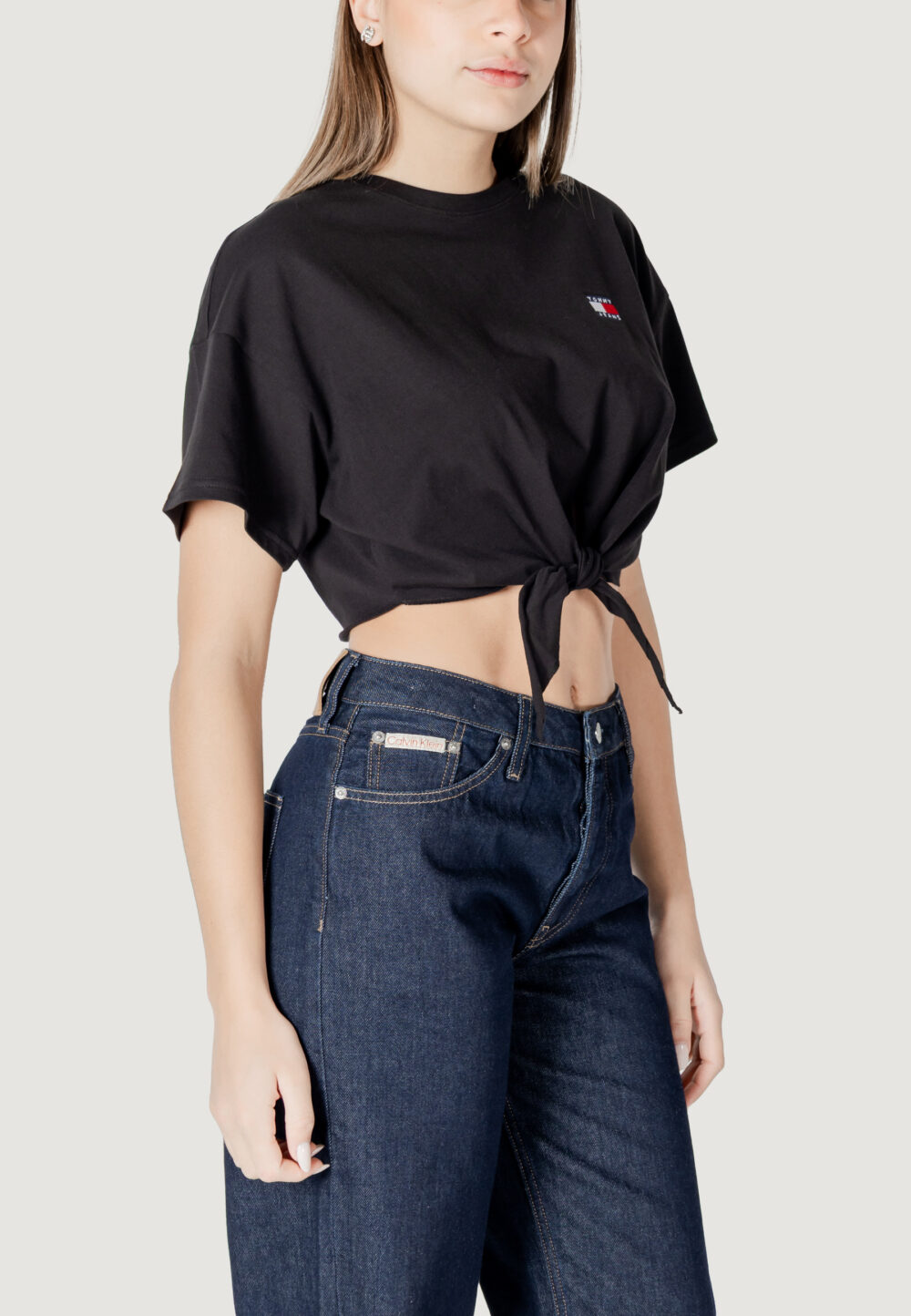 Top Tommy Hilfiger Jeans TJW REG WAIST TIE Nero - Foto 3