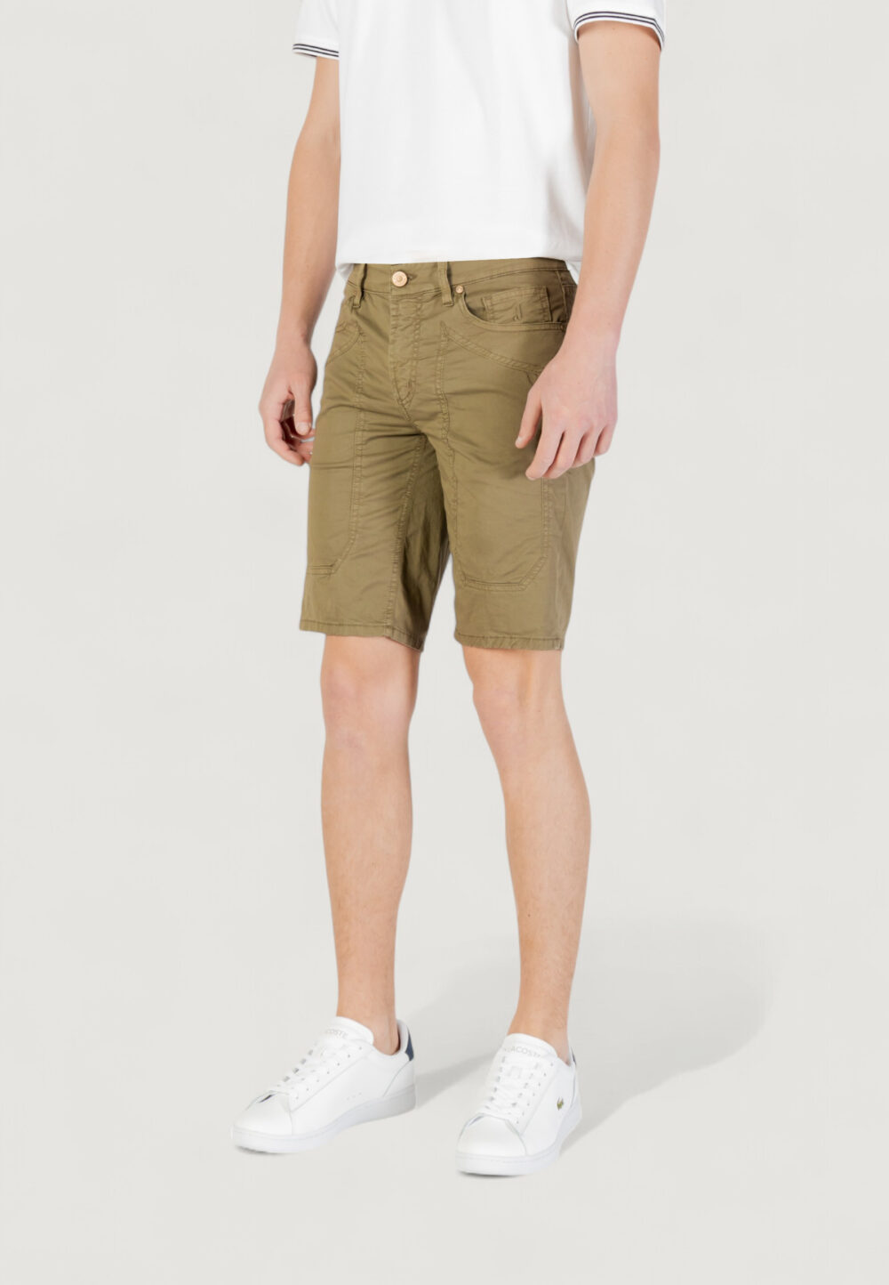 Bermuda Jeckerson JAYDEN 5 TASCHE TOPPA SLIM Verde Oliva - Foto 3