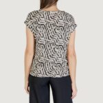 Blusa manica corta Street One Roundneck blouse w dropped shoulder AOP Avorio - Foto 4