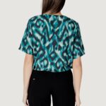 Blusa manica corta Street One Roundneck blouse w gath Verde - Foto 4