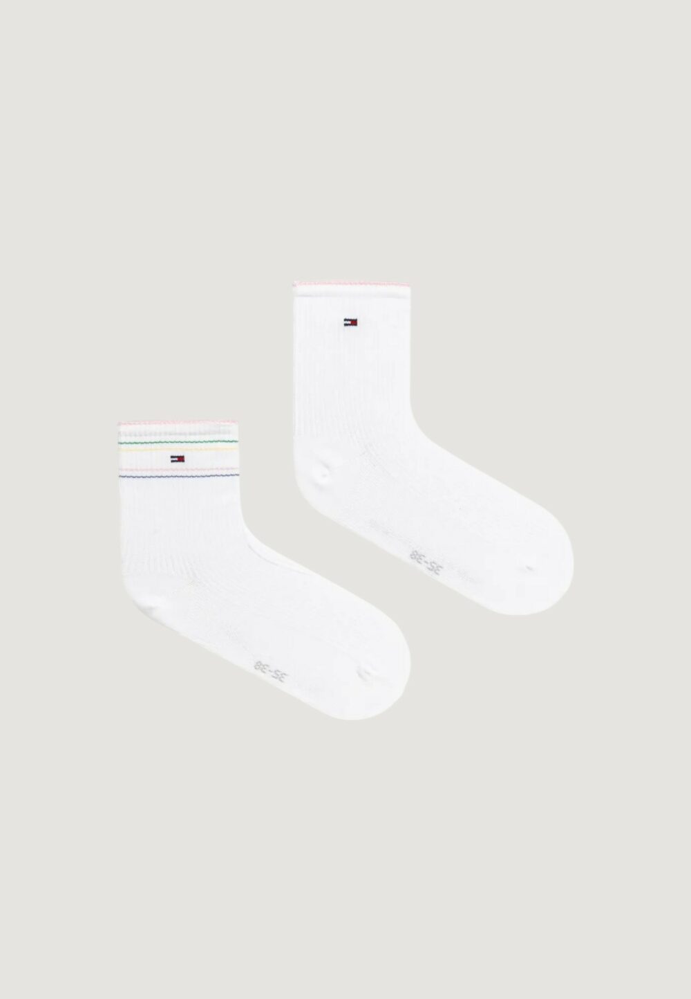 Calzini Tommy Hilfiger SHORT SOCK 2P RIB SHINE Bianco - Foto 1