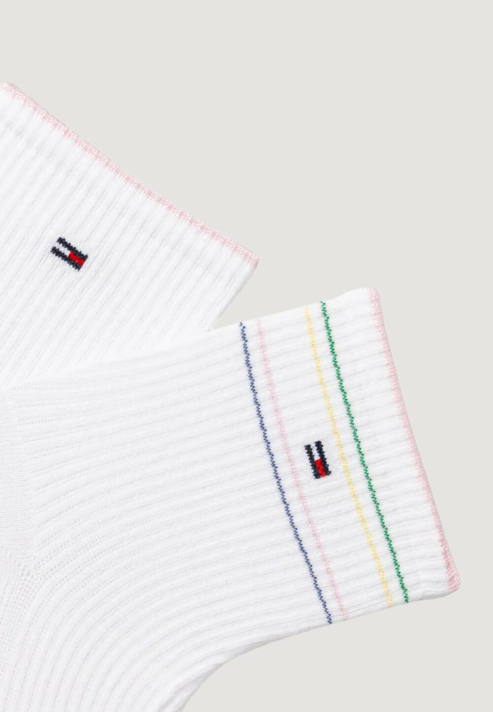 Calzini Tommy Hilfiger SHORT SOCK 2P RIB SHINE Bianco - Foto 2