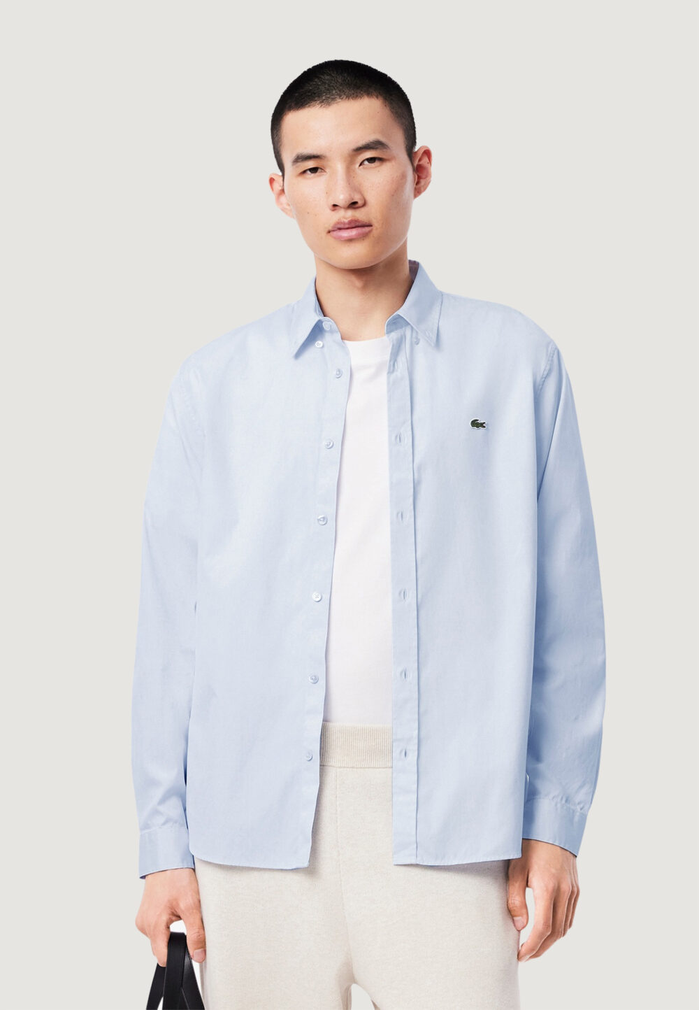 Camicia manica lunga LACOSTE  Celeste - Foto 1