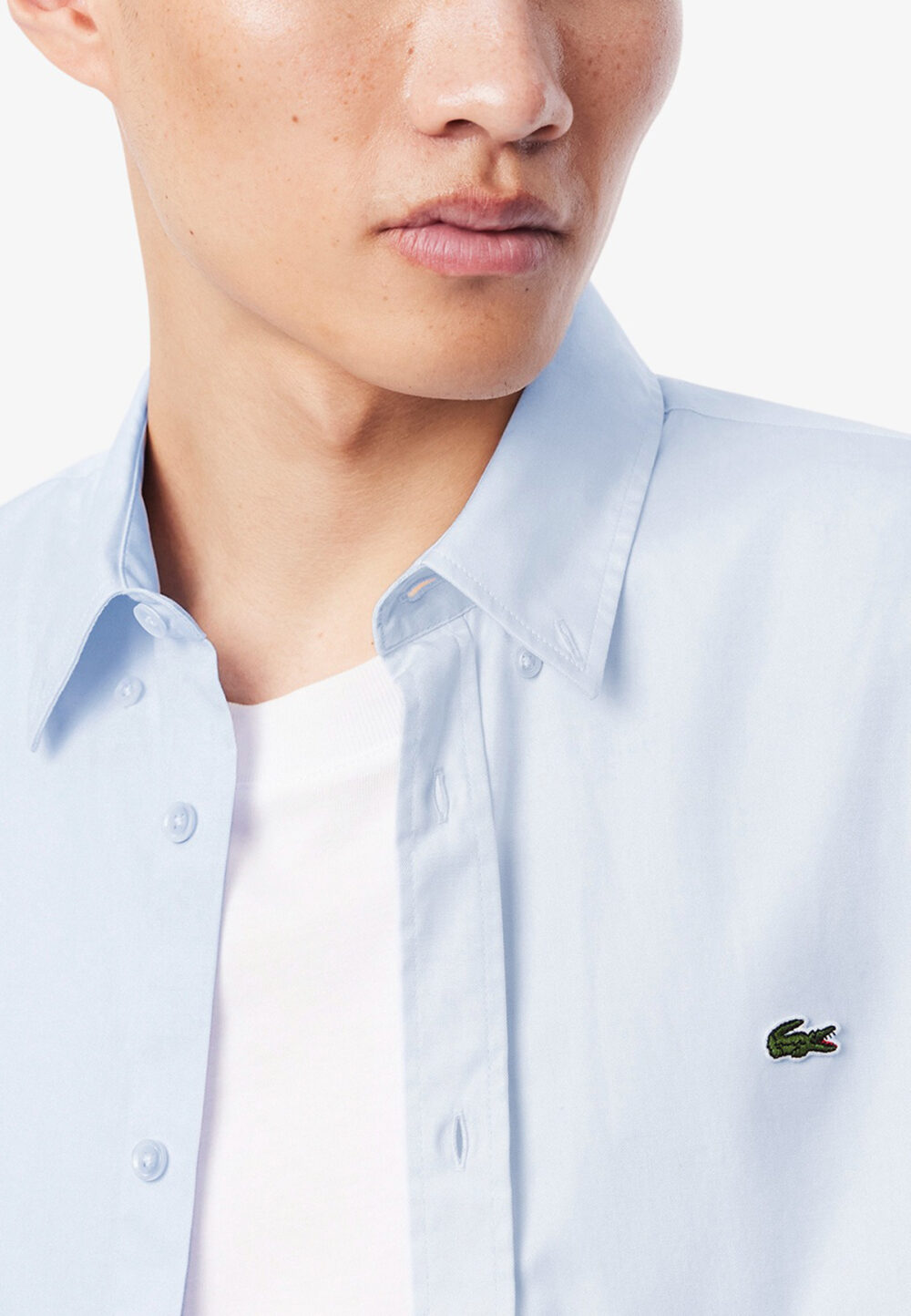 Camicia manica lunga LACOSTE  Celeste - Foto 4