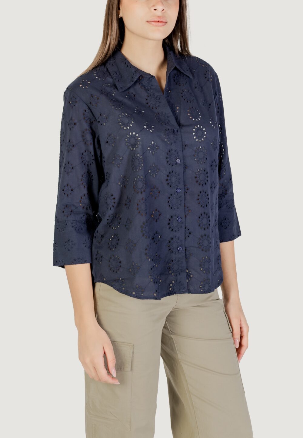 Camicia manica lunga Jacqueline de Yong Jdytallie 3/4 Long Shirt Wvn Noos Blu - Foto 3