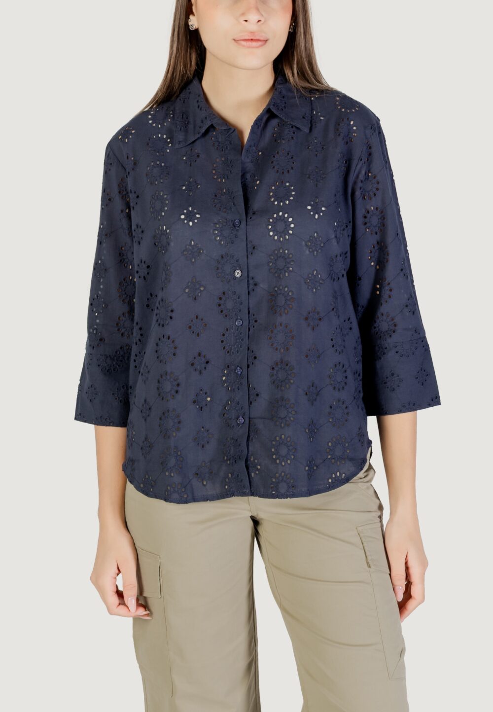 Camicia manica lunga Jacqueline de Yong Jdytallie 3/4 Long Shirt Wvn Noos Blu - Foto 5
