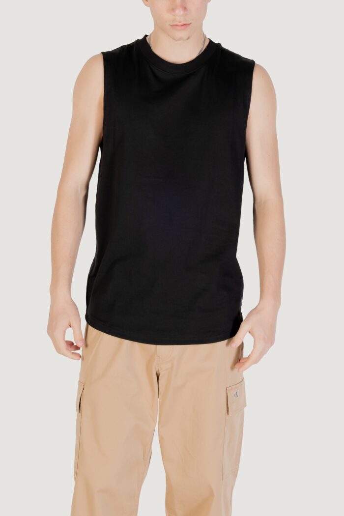 Canotta Calvin Klein WOVEN LABEL TANK Nero