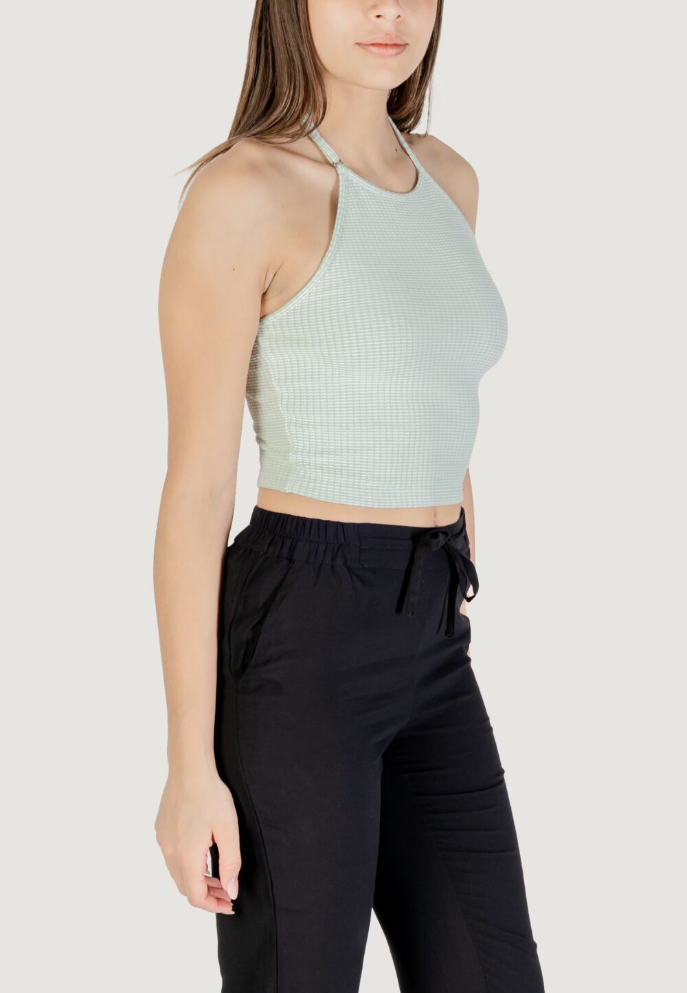 Canotta Calvin Klein Jeans WAFFLE TEXTURE HALTERNECK TOP Tiffany - Foto 3