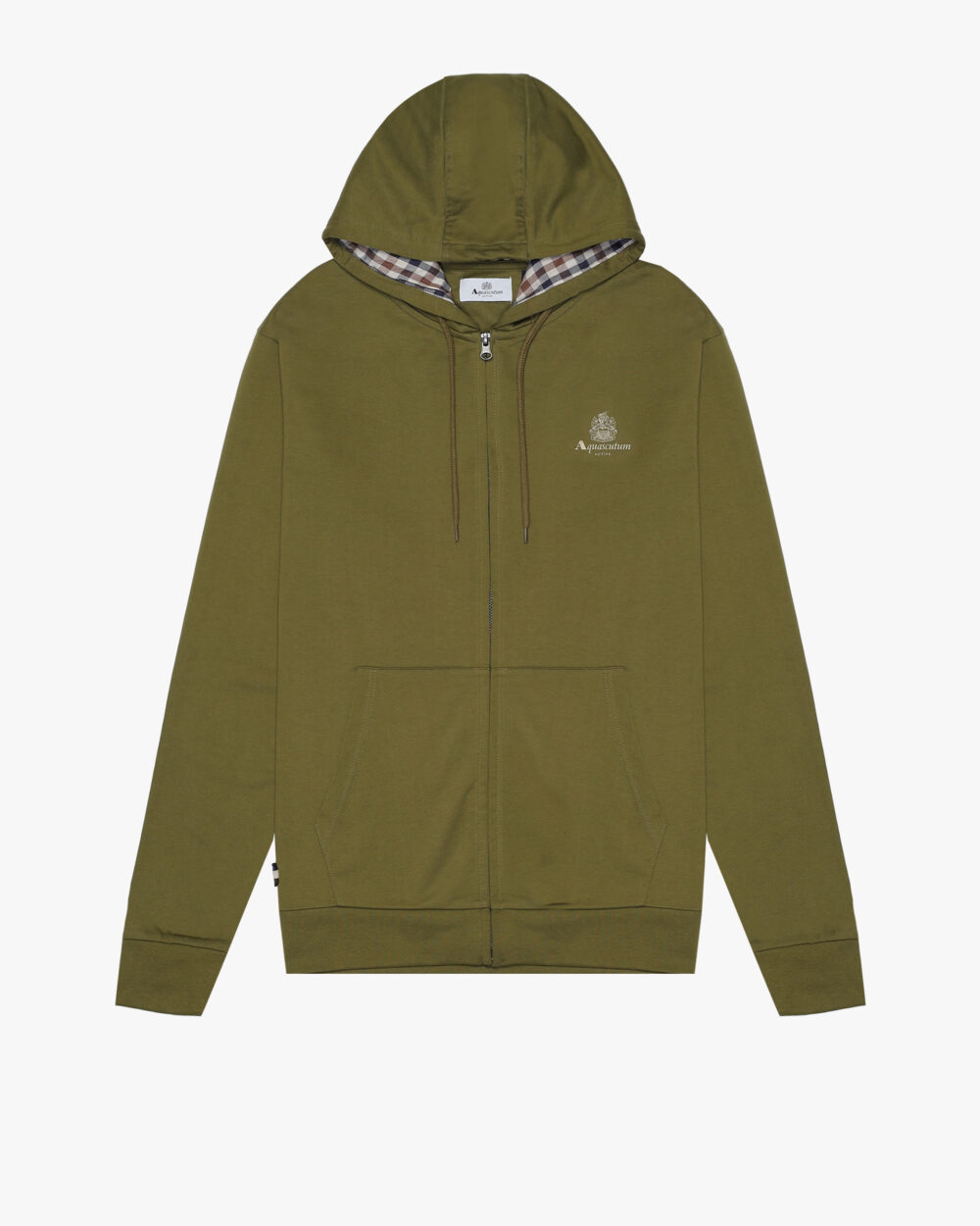 Felpa con cappuccio Aquascutum SMALL LOGO FULL ZIP Verde - Foto 1