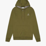 Felpa con cappuccio Aquascutum SMALL LOGO FULL ZIP Verde - Foto 1