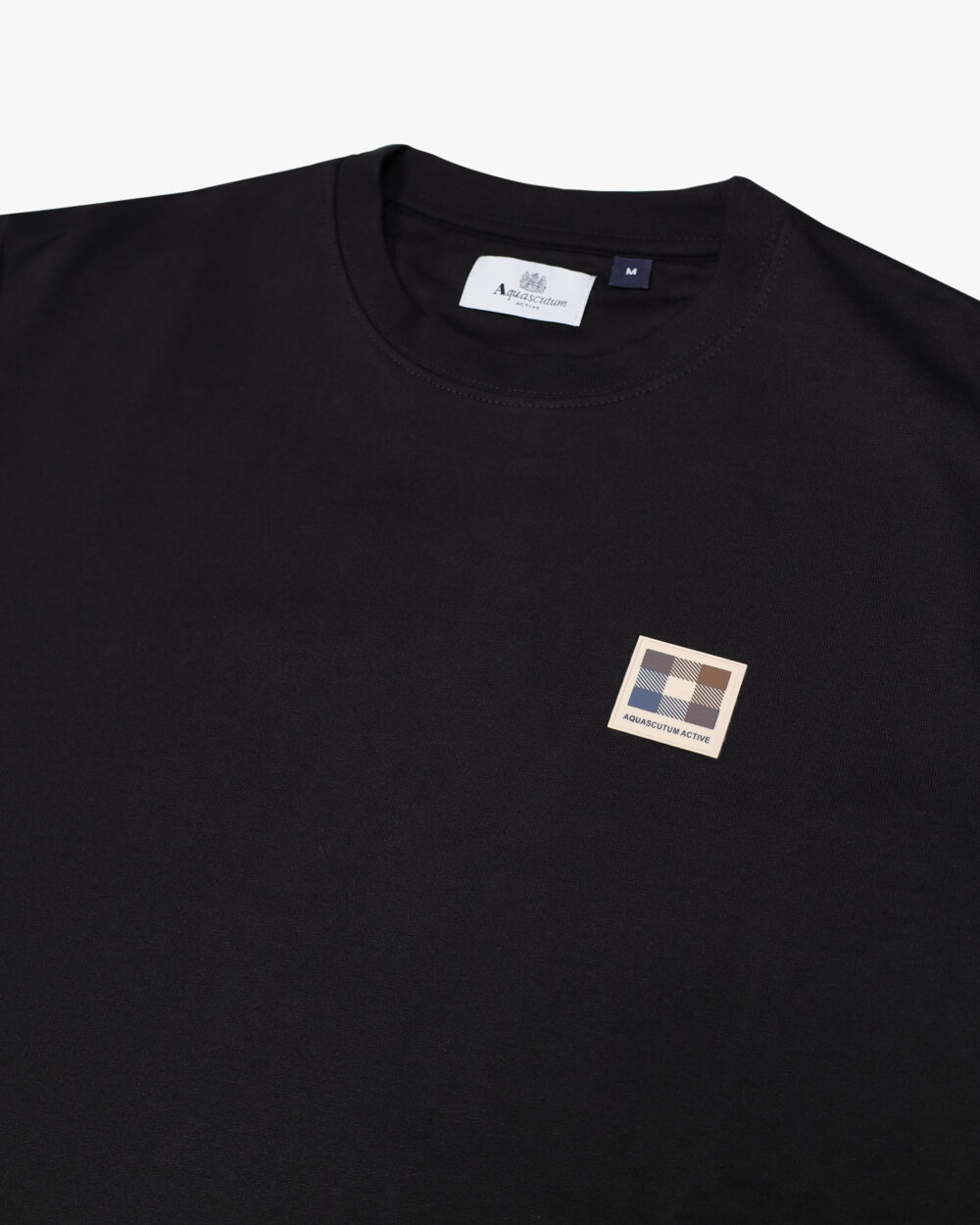 Felpa senza cappuccio Aquascutum RUBBER PATCH CREWNECK Nero - Foto 3
