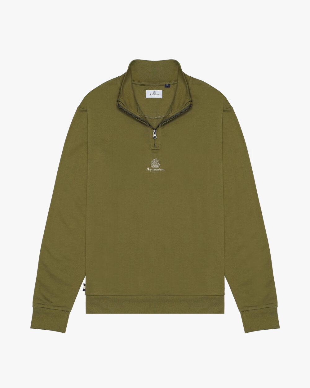 Felpa senza cappuccio Aquascutum SMALL LOGO QUARTER ZIP Verde - Foto 1