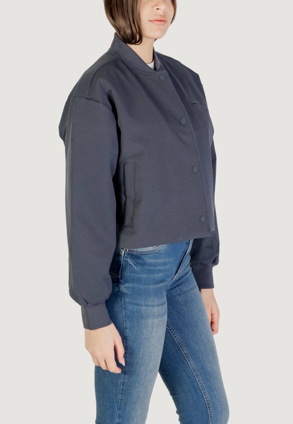 Giubbotto Calvin Klein Jeans SHORT BOMBER JACKET Antracite - Foto 2