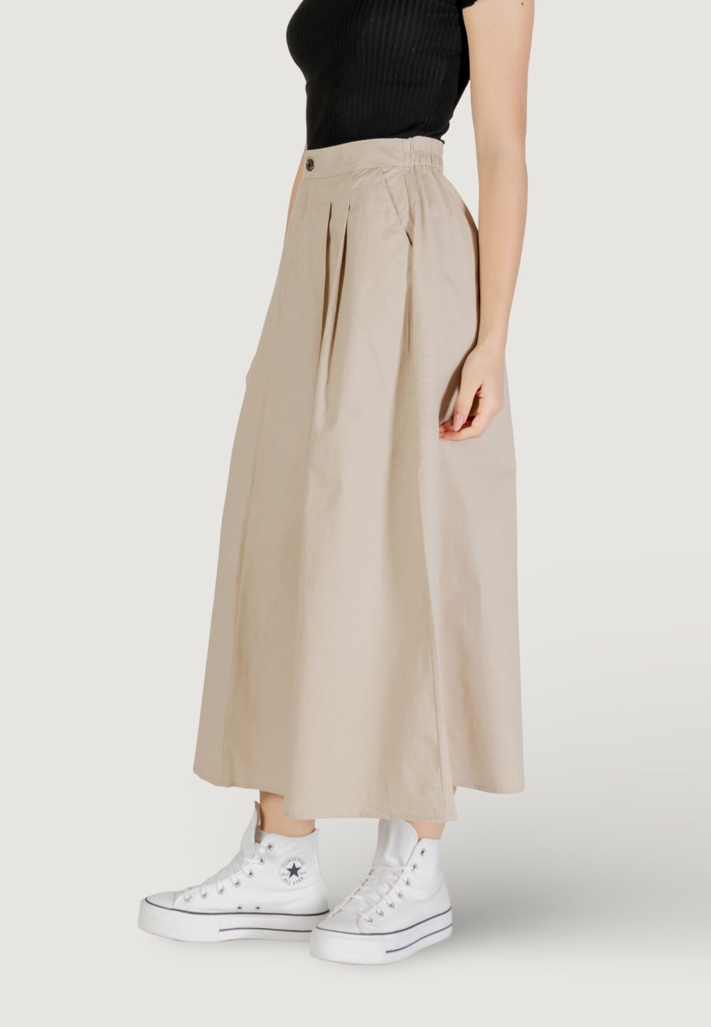 Gonna lunga Only Onlzora Hw Long Pleat Pnt Beige - Foto 2
